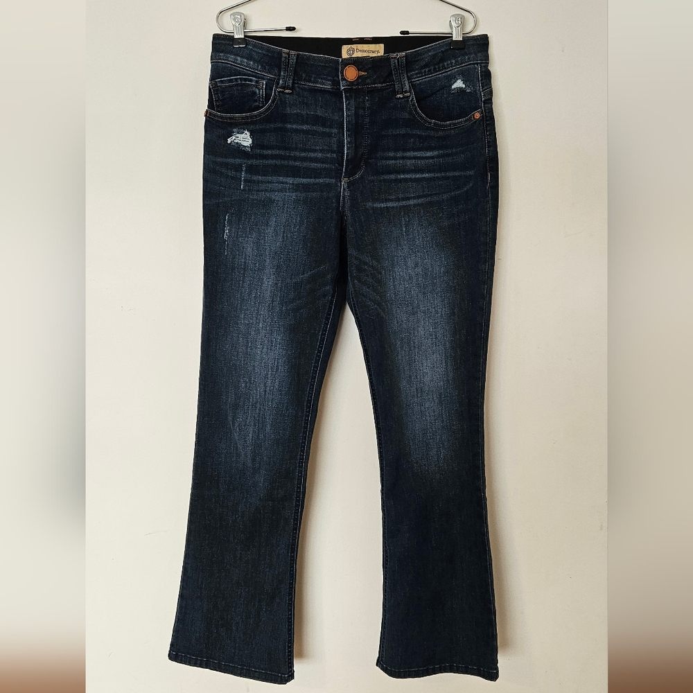 Democracy “Ab” technology  Flare Leg Jeans Size 12, Regular Length. Dark Blue